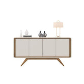 Aparador Buffet Channel Com 4 Portas Em Mdf Fabrimóveis Natureoff White