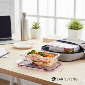 Kit 15 Potes Herméticos de Vidro + 10 Copos de Vidro Aruba de Brinde